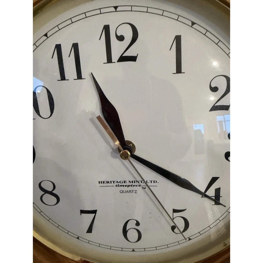 Heritage Mint Ltd Regulator Wall Clock Oak Wood Octagon Quartz Pendulum 20 inch
